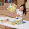 VIGA Drewniane Puzzle Układanka Montessori 2w1 Figurki Pojazdy - obrazek 3