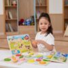 VIGA Drewniane Puzzle Układanka Montessori 2w1 Figurki Pojazdy - obrazek 4