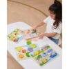 VIGA Drewniane Puzzle Układanka Montessori 2w1 Figurki Pojazdy - obrazek 9