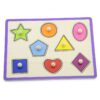 VIGA Drewniane Kolorowe Puzzle Z Pinezkami Kształty - obrazek 2