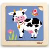 VIGA Poręczne Drewniane Puzzle Krówka - obrazek 2