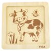 VIGA Poręczne Drewniane Puzzle Krówka - obrazek 4