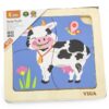 VIGA Poręczne Drewniane Puzzle Krówka - obrazek 7