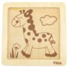 VIGA Poręczne Drewniane Puzzle Żyrafa - obrazek 3