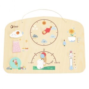CLASSIC WORLD Tablica Edukacyjna Barometr Nauka dla Dzieci Pogoda Wiatr Temperatura 9 el.