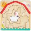 Tooky Toy Drewniane Puzzle Wielowarstwowe Tablica Zwierzątka na Farmie 7 el. - obrazek 5