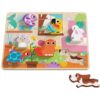 Tooky Toy Drewniane Puzzle Zwierzątka Dom Dopasuj Kształty - obrazek 3