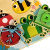 Tooky Toy Drewniana Tablica Edukacyjna Sorter Trening Ćwiczenia Sznurek Guzik Klamerka - obrazek 5