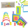 KX3508 Klocki drewniane edukacyjne układanka tęcza puzzle montessori tęcza kolorowe - obrazek 2