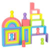 KX3508 Klocki drewniane edukacyjne układanka tęcza puzzle montessori tęcza kolorowe - obrazek 3