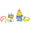 KX3508 Klocki drewniane edukacyjne układanka tęcza puzzle montessori tęcza kolorowe - obrazek 7