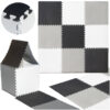 KX4505 Puzzle piankowe mata dla dzieci 180x180cm 9 elementów szaro-kremowa - obrazek 2