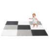 KX4505 Puzzle piankowe mata dla dzieci 180x180cm 9 elementów szaro-kremowa - obrazek 14