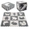 KX5207 Puzzle piankowe mata dla dzieci 9 el. czarny-ecru 85cm x 85cm x 1cm - obrazek 2