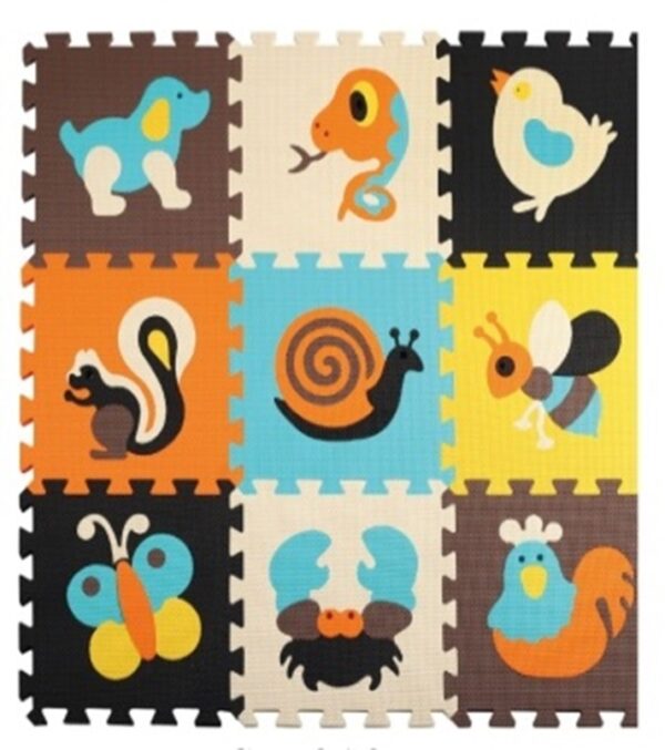 KX5208 Puzzle piankowe mata dla dzieci 9 el. kolorowe 85cm x 85cm x 1cm