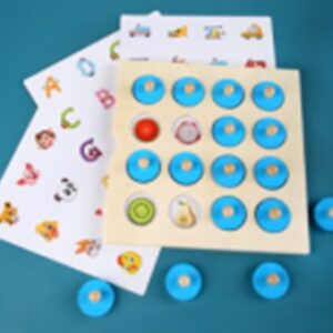 KX5365 Puzzle drewniane gra planszowa memory + 4 karty