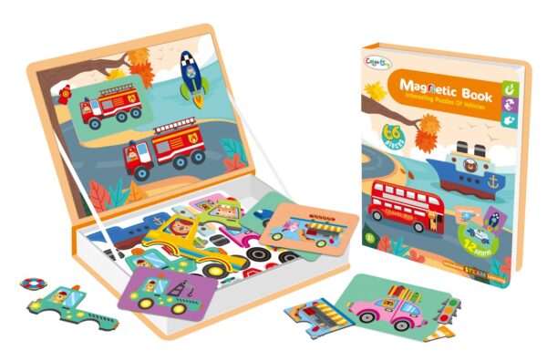 KX5428 Układanka puzzle magnetyczne środki transportu