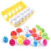 KX5964 Puzzle klocki jajka 12 szt wytłaczanka Montessori liczby i kolory - obrazek 2