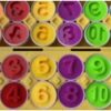 KX5964 Puzzle klocki jajka 12 szt wytłaczanka Montessori liczby i kolory - obrazek 3