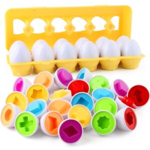 KX5966 Puzzle klocki jajka 12 szt wytłaczanka  Montessori kształty i kolory