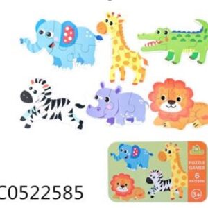 KX6015 Układanka puzzle w puszce zwierzątka safari 25 puzzli