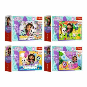 ND17_ZB-165240 Puzzle 20el miniMaxi Kolorowy dzień Gabi. Koci Domek Gabi. Gabbys Dollhouse 21156, 21157, 21158, 21159 (56041) TREFL mix cena za 1 szt