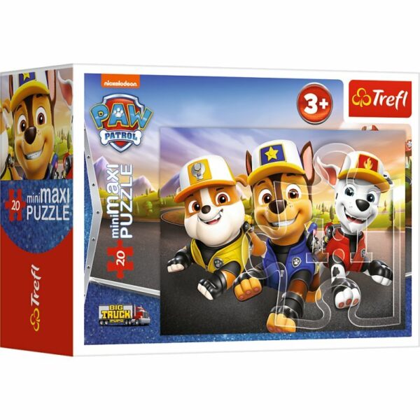 ND17_ZB-168464 Puzzle 20el miniMaxi Wesołe pieski. Psi Patrol. PAW PATROL 21144, 21145, 21146, 21147 (56038) TREFL cena za 1 sztukę