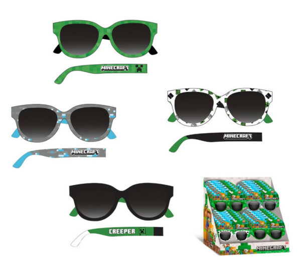 ND17_ZB-169350 Okulary przeciwsłoneczne 4 wzory Minecraft MC00027 Kids Euroswan mix cena za 1 szt