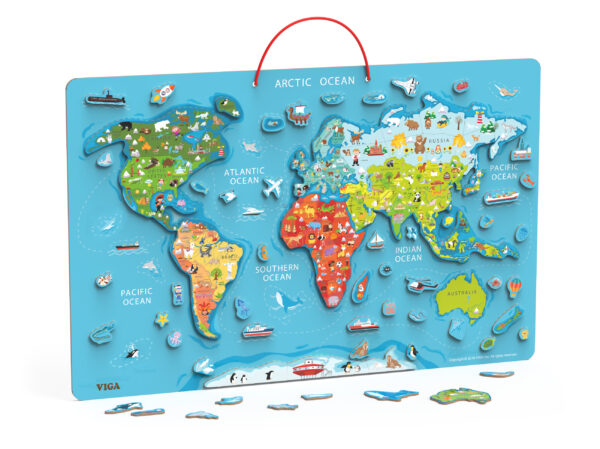 ND18_3271 Viga 44508 2w1 Tablica edukacyjna z magnetyczną mapą świata