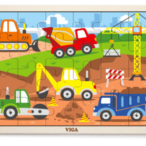 ND18_3310 Viga 51463 Puzzle na podkładce 24 elementy - na budowie