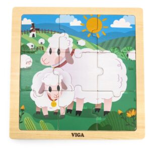 ND18_5649 Viga 44622 Puzzle na podkładce 9 elementów - Owca