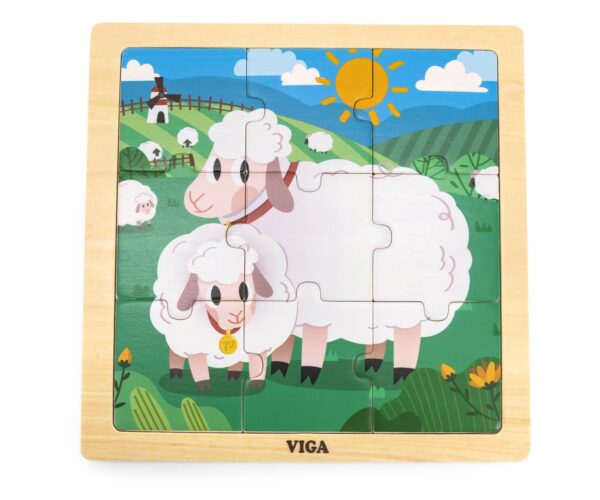 ND18_5649 Viga 44622 Puzzle na podkładce 9 elementów - Owca