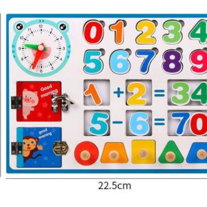 ND21_109835 Tablica manipulacyjna do nauki matematyki drewnian