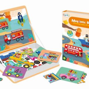 ND21_111700 Książeczka magnetyczna pojazdy puzzle