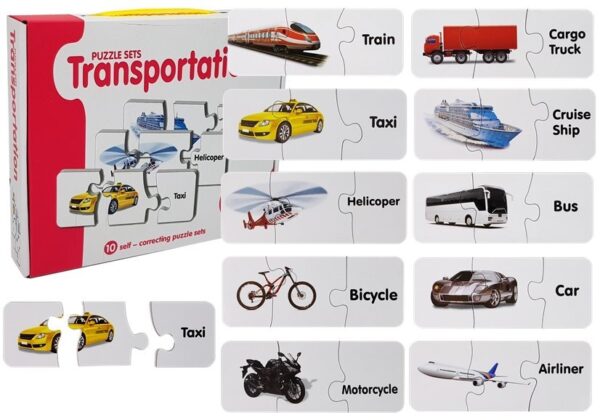 ND24_7810 Puzzle Edukacyjne Układanka Transport 10 Połączeń  5903802454017