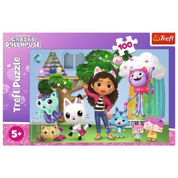 ND39_521086 PUZZLE 100EL TREFL KOCI DOMEK GABI PUD