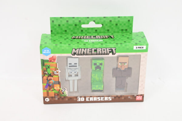 MINECRAFT 3D Erasers 3pack D 14256